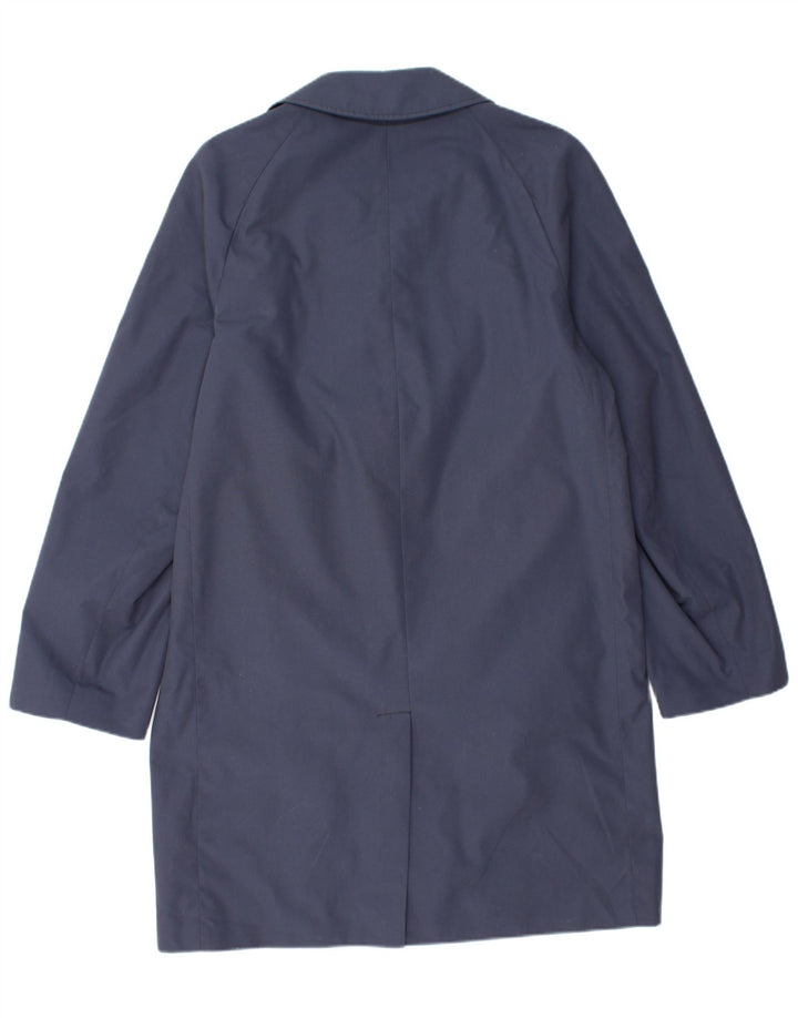 VINTAGE Mens Overcoat UK 36 Small Navy Blue Polyester