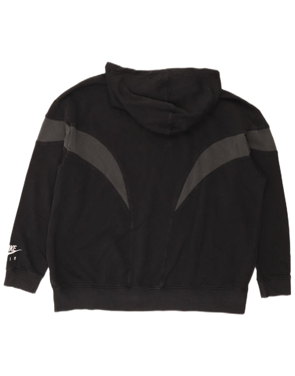 Nike Mens Graphic Loose Fit Hoodie Jumper Medium Black Colourblock Cotton