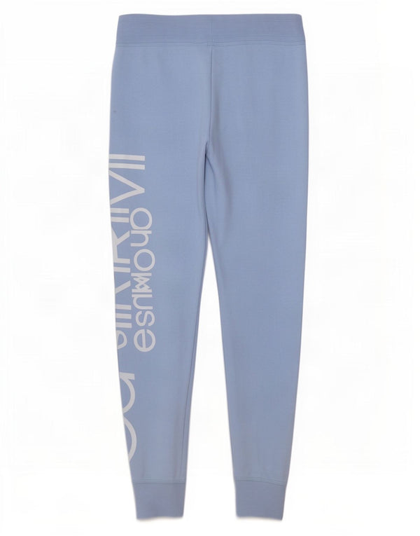 Calça esportiva feminina Calvin Klein com estampa gráfica e joggers UK 6 XS azul algodão