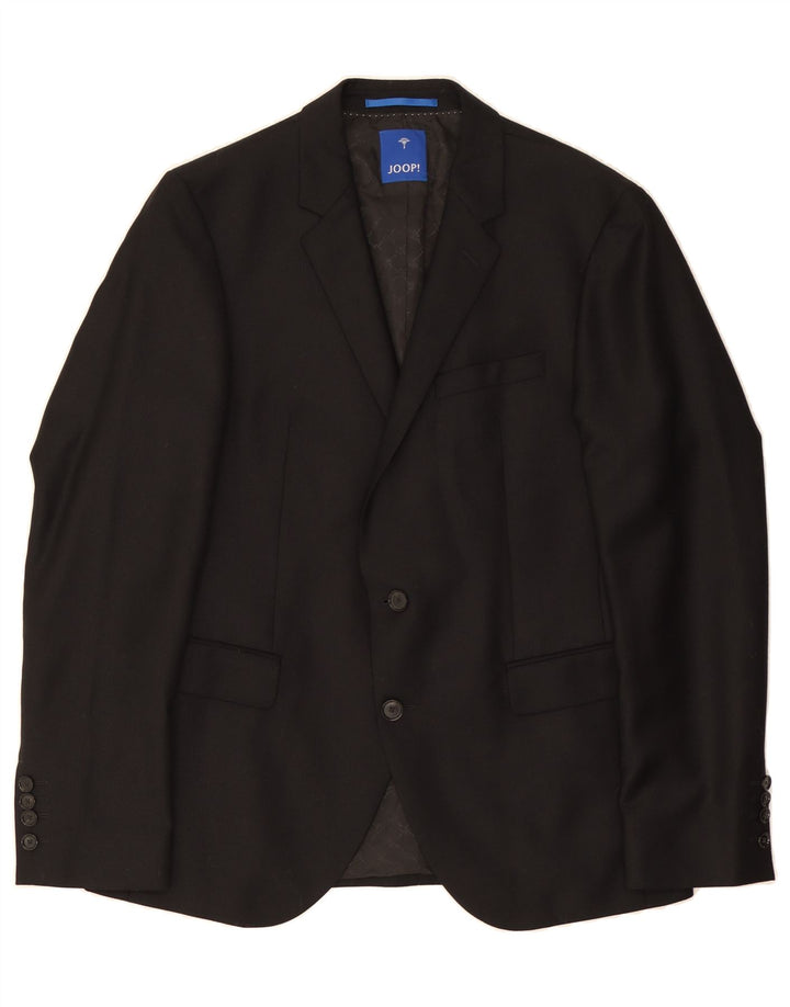 JOOP Mens 2 Button Blazer Jacket IT 50 Large Black Wool Vintage Joop and Second-Hand Joop from Messina Hembry 