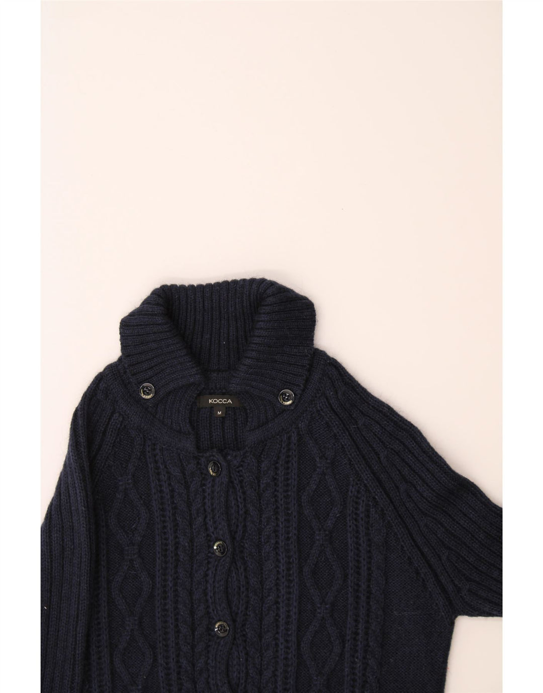 KOCCA Womens Cardigan Sweater UK 12 Medium Navy Blue Polyacrylic Vintage KOCCA and Second-Hand KOCCA from Messina Hembry 