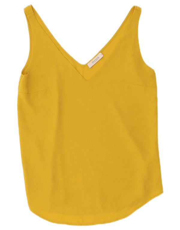 Oasis Womens Cami Top UK 10 Small Galben Poliester