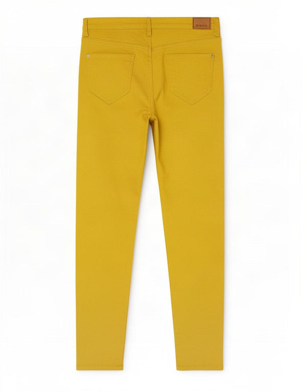 Zara Damen Skinny Casual Hose EU 40 Medium W30 L28 Gelbe Baumwolle