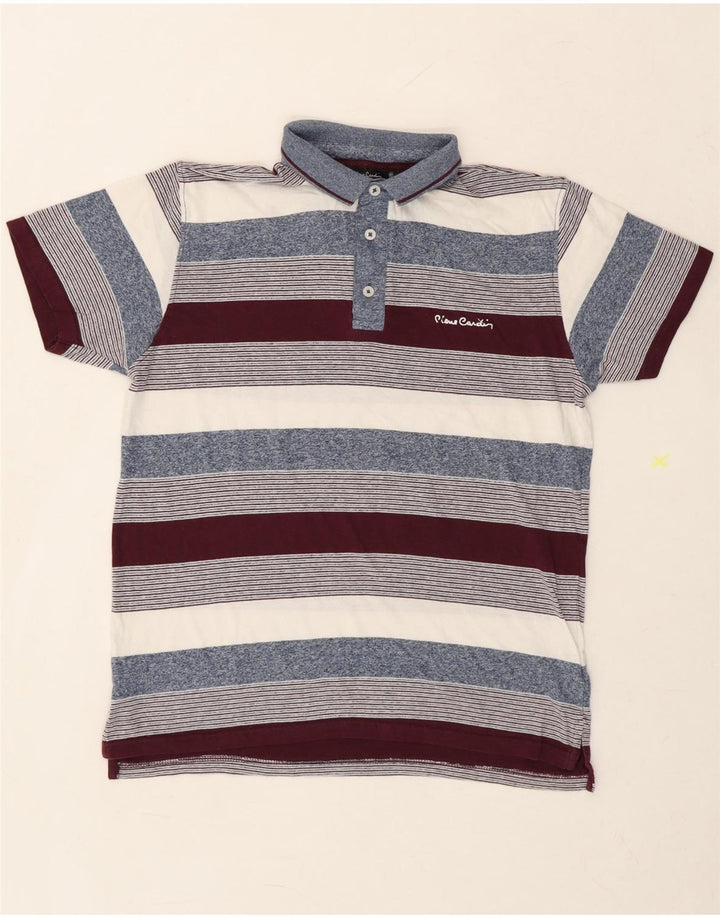 PIERRE CARDIN Mens Regular Fit Polo Shirt Small Multicoloured Striped Vintage Pierre Cardin and Second-Hand Pierre Cardin from Messina Hembry 