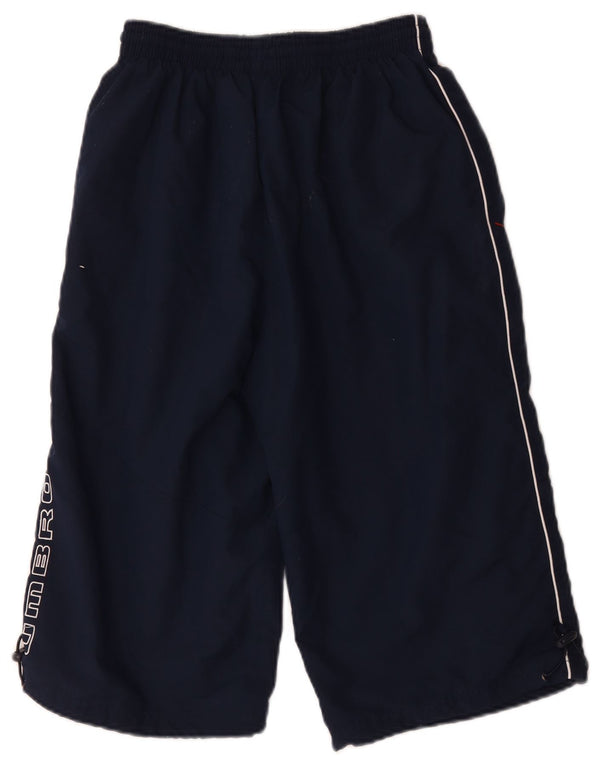 Umbro Mens Graphic Bermuda Sport Shorts Small Navy Blue Polyester
