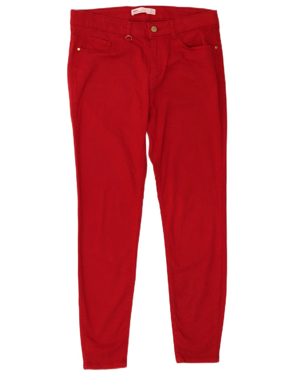 Zara Pantalon décontracté skinny pour femme EU 40 Medium W30 L27 Rouge