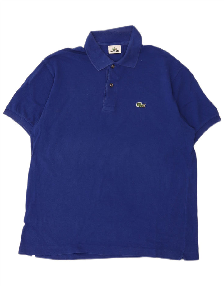 Lacoste Herren-Poloshirt, Größe 5, groß, blaue Baumwolle