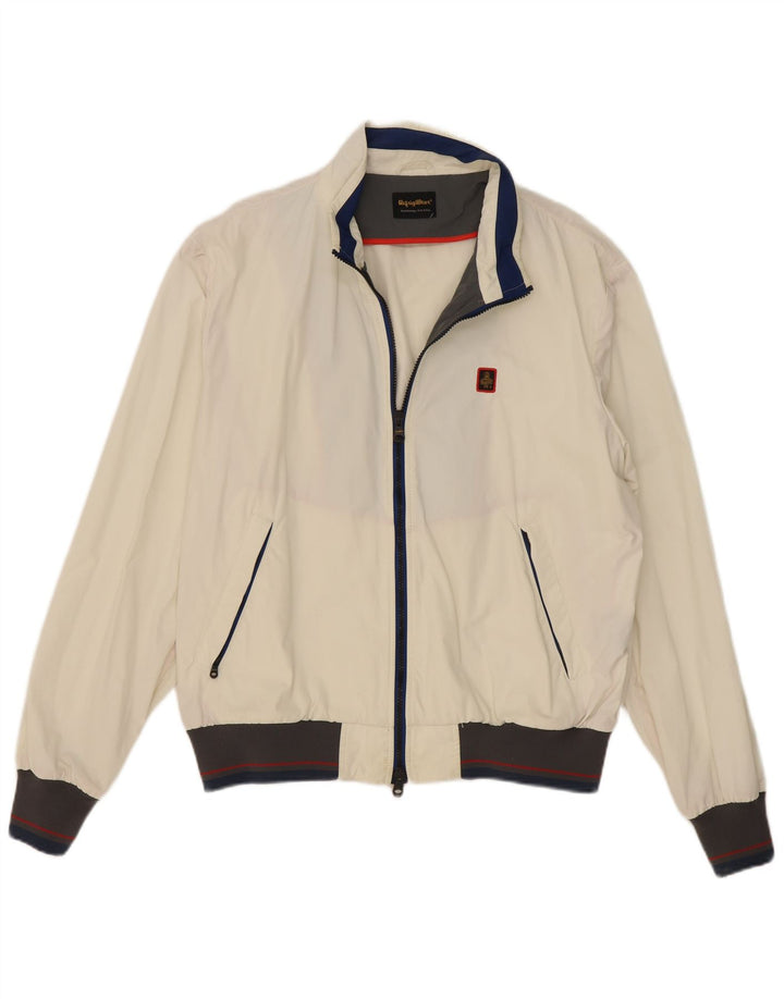 Refrigiwear Mens Bomber Jacket Size 56 2XL Off White Colourblock Polyamide