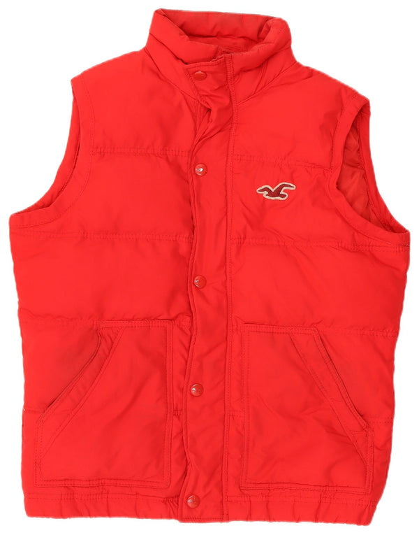 Hollister Mens Padded Gilet UK 40 Large Red Polyester