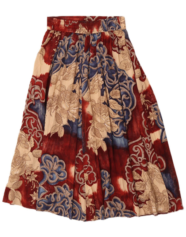 Gonna svasata plissettata da donna Pippa Dee UK 12 media W28 floreale multicolore