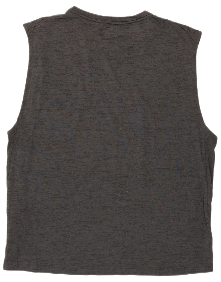 NIKE Womens Dri Fit Vest Top UK 20 2XL Grey Flecked Polyester