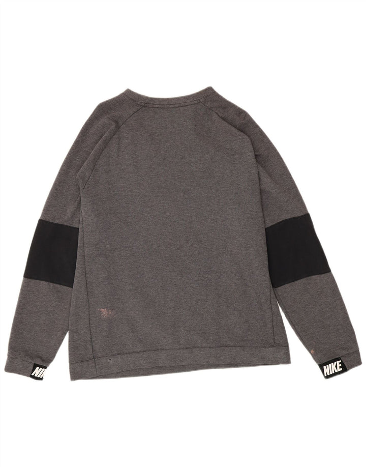 Felpa da uomo Nike con stampa grafica, taglia Large, colore grigio a blocchi