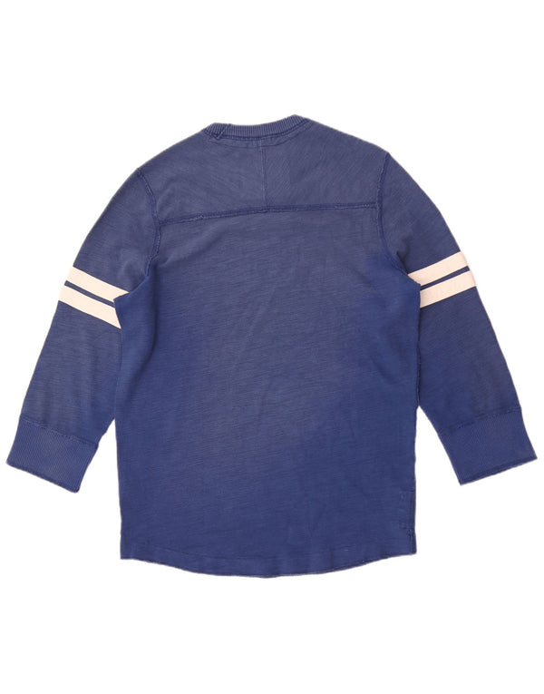 Abercrombie & Fitch Mens Muscle Distressed Graphic Top 3/4 ujjú XL kék