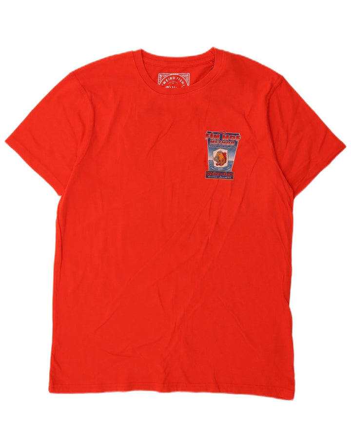 Weird Fish Mens Graphic T-Shirt Top Medium Red Cotton