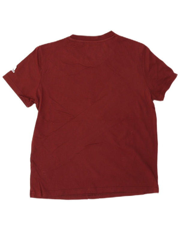 Adidas Womens Graphic T-Shirt Top UK 16/18 Large Burgundy Cotton