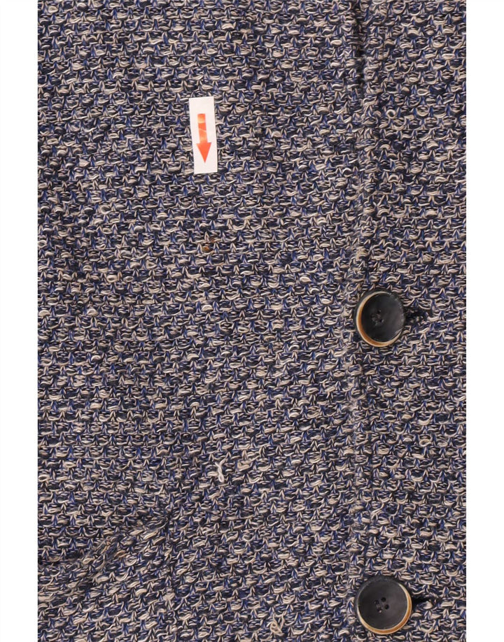 Zara Boys Knit 2 Button Blazer Jacket 13-14 Years Blue Flecked Cotton