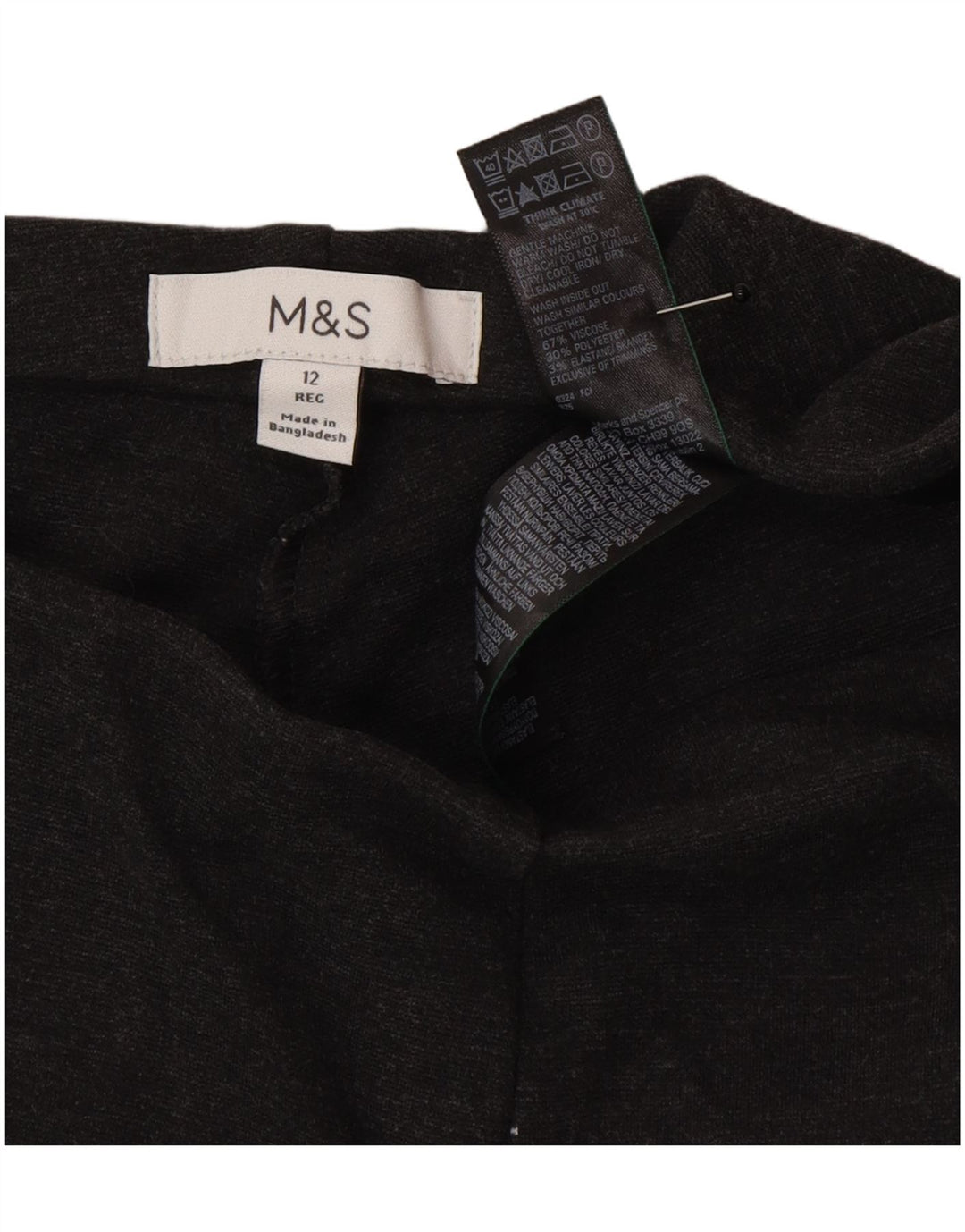 Marks & Spencer Womens Leggings UK 12 Medium Grey Viscose