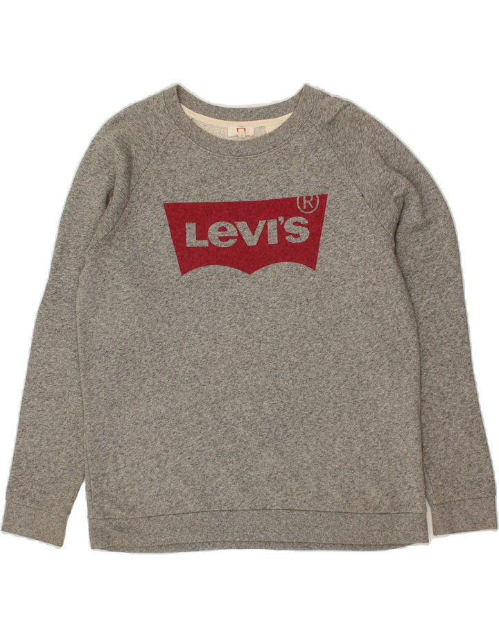 LEVI'S Mens Graphic Sweatshirt Jumper Small Grey Vintage Levi's and Second-Hand Levi's from Messina Hembry 