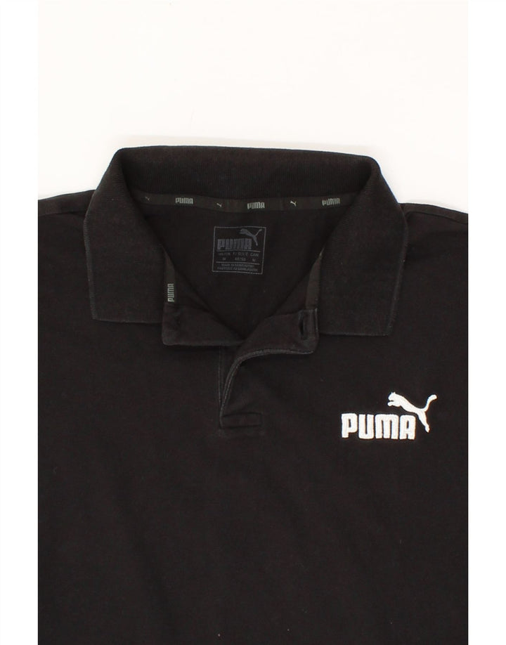 PUMA Mens Polo Shirt Medium Black Cotton Vintage Puma and Second-Hand Puma from Messina Hembry 