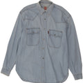 CASUCCI Mens Denim Shirt Medium Blue Cotton