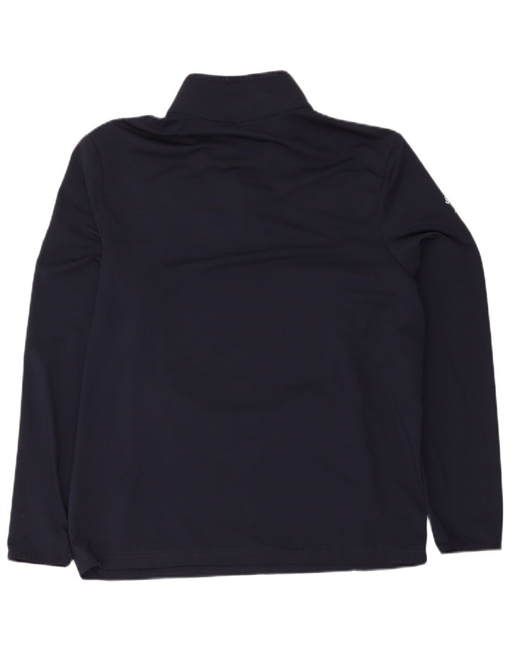 Lacoste Hommes Zip Neck Pull Survêtement Top Taille 6 XL Bleu Marine Polyester
