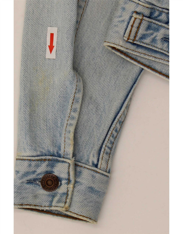 Levi's Womens Crop Denim Jacket UK 10 Small Blue Cotton