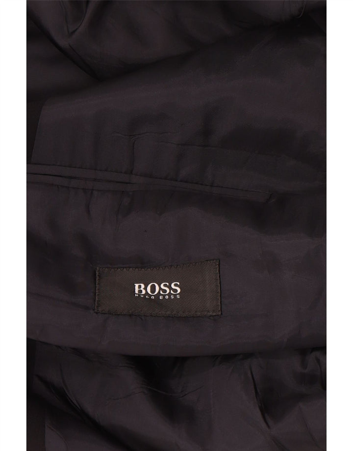 Hugo Boss Mens 3 Button Blazer Jacket EU 54 2XL Navy Blue Virgin Wool