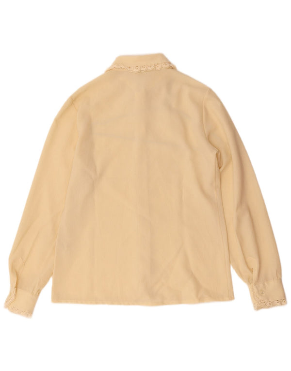 Primavera Firenze Damen-Hemdbluse in Übergröße, US 3 XS, gebrochenes Weiß mit Blumenmuster