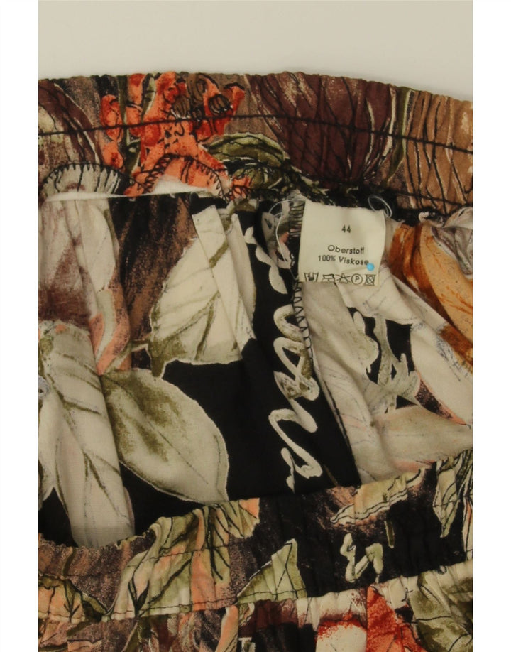 VINTAGE Womens Flared Skirt IT 44 Medium W31 Multicoloured Floral Viscose Vintage Vintage and Second-Hand Vintage from Messina Hembry 
