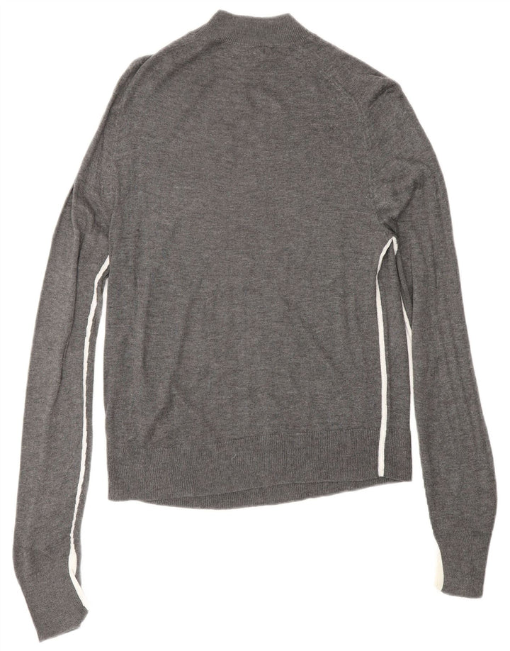 ZARA Womens Turtle Neck Jumper Sweater UK 12 Medium Grey Viscose