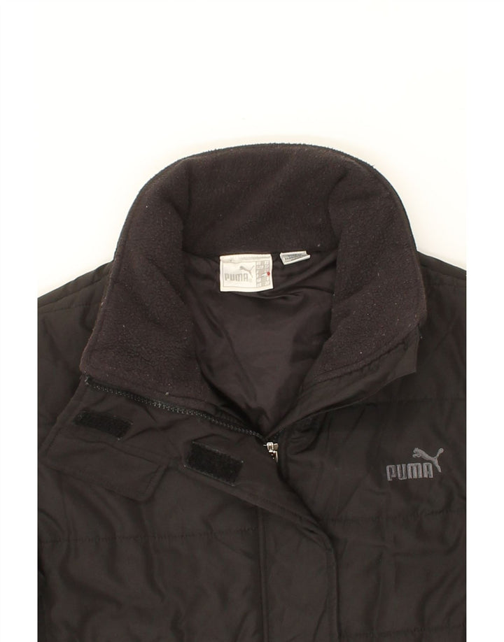 PUMA Womens Padded Jacket UK 8 Small Black Polyester Vintage Puma and Second-Hand Puma from Messina Hembry 
