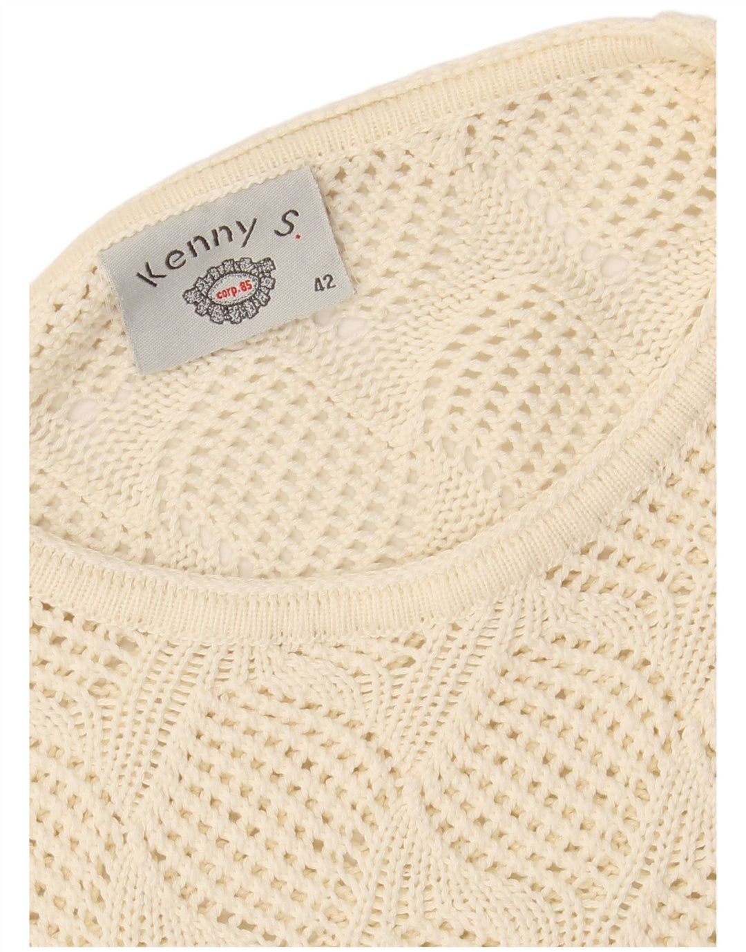 KENNY S Womens See Through Boat Neck Jumper Sweater IT 42 Medium White