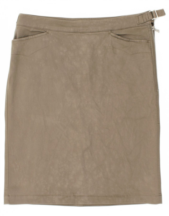 TRUSSARDI Womens Straight Skirt IT 44 Medium W32  Grey Cotton