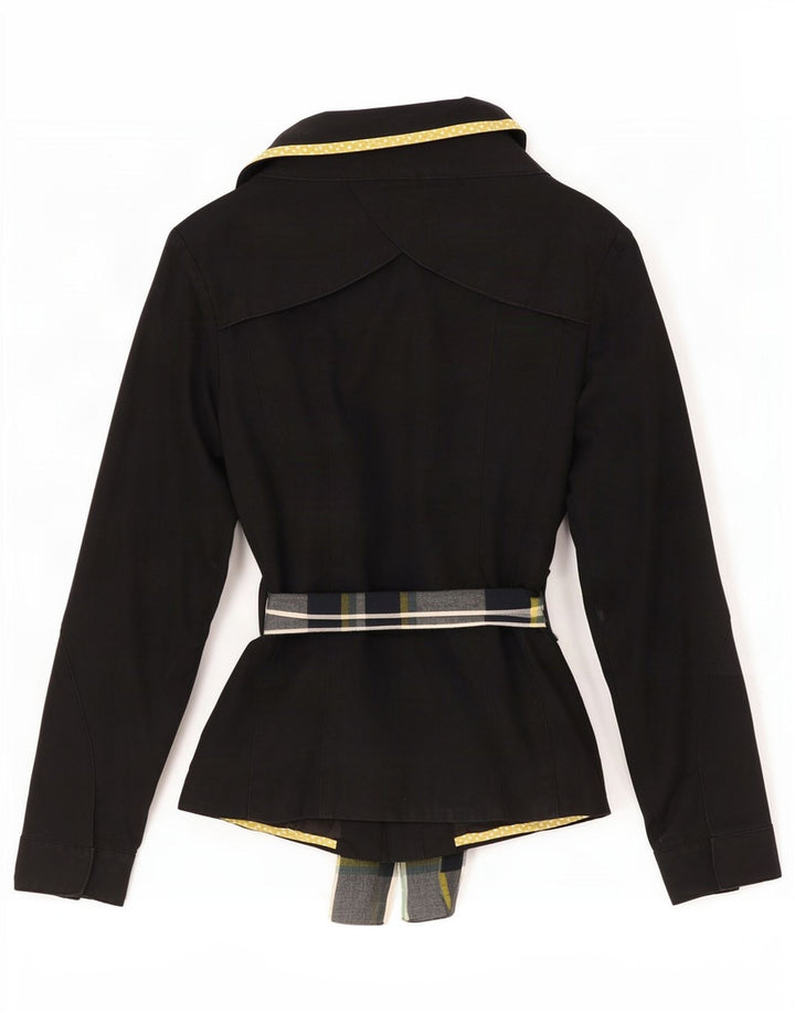 Vila Womens Short Overcoat UK 10 Small Black Bomuld