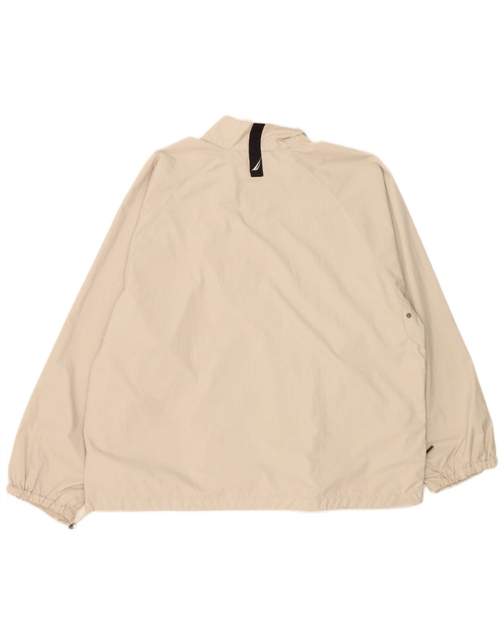 Nautica Mens Pullover Tracksuit Top Jacket Large Beige Polyester