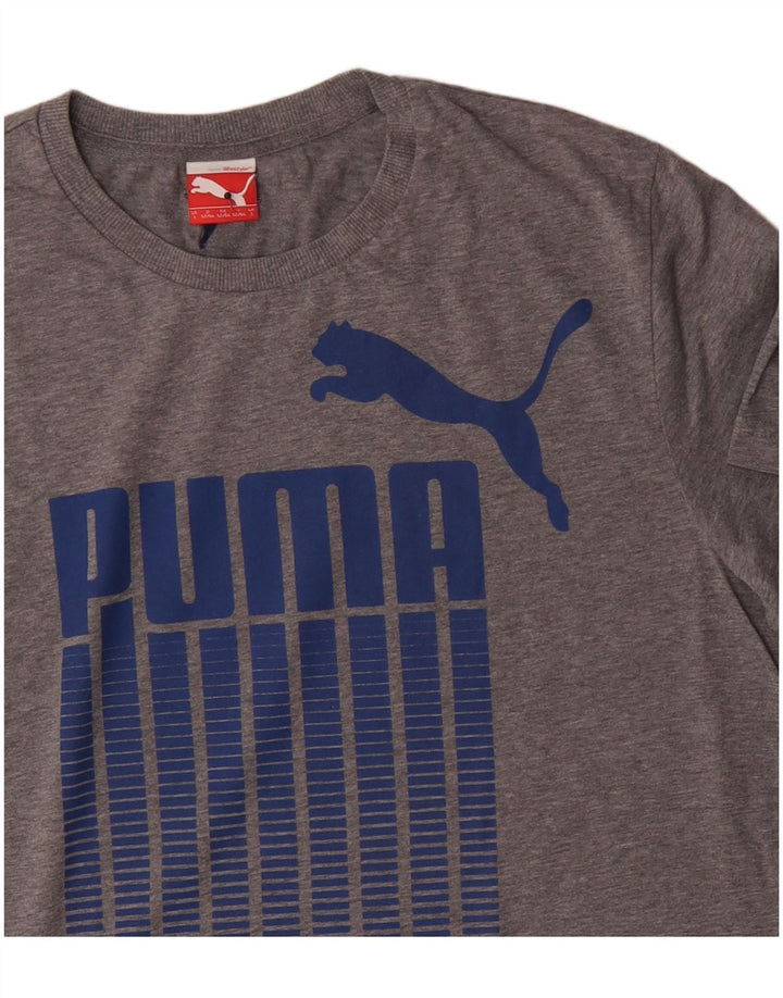 Puma Mens Graphic T-Shirt Top Large Grey Cotton