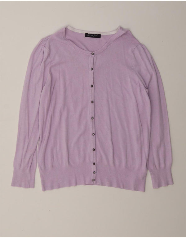 Marks & Spencer Pull Cardigan pour Femme UK 16 Large Violet Viscose