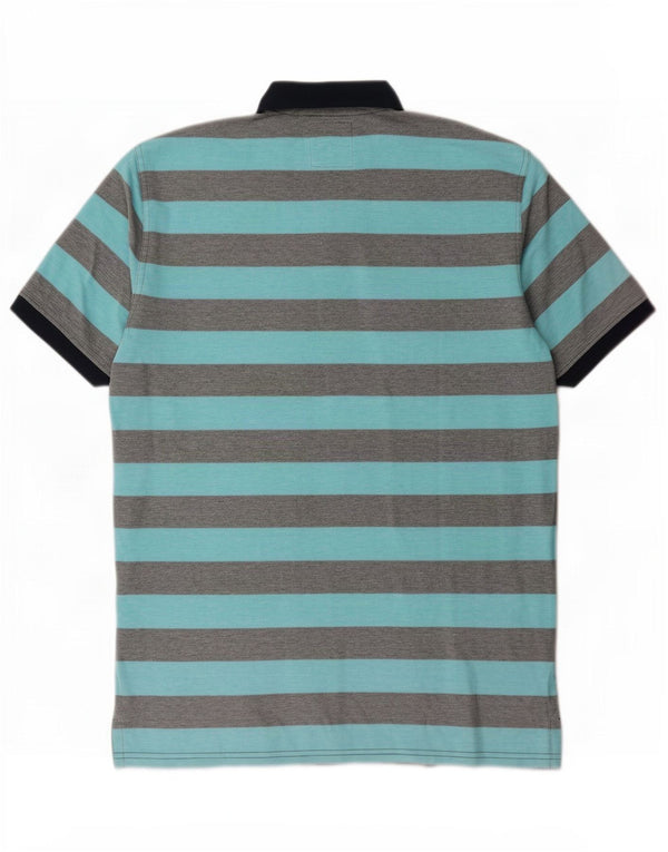 Crew Clothing Mens Polo Shirt 2XL Blue Striped Cotton