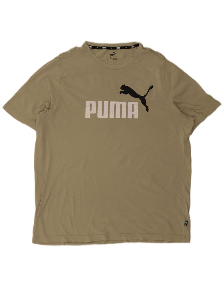 Puma Mens Graphic T-Shirt Top 2XL Khaki