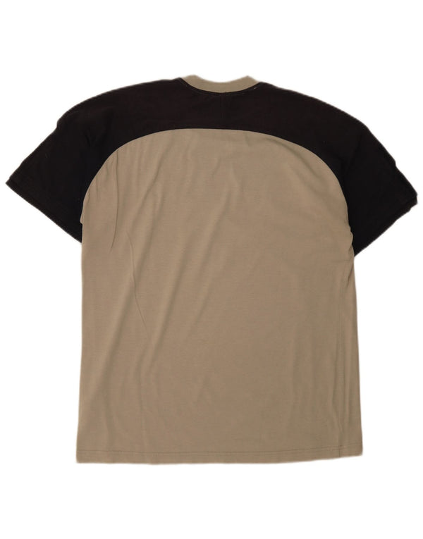 Adidas Herren T-Shirt Top UK 38/40 Medium Beige Colourblock Baumwolle