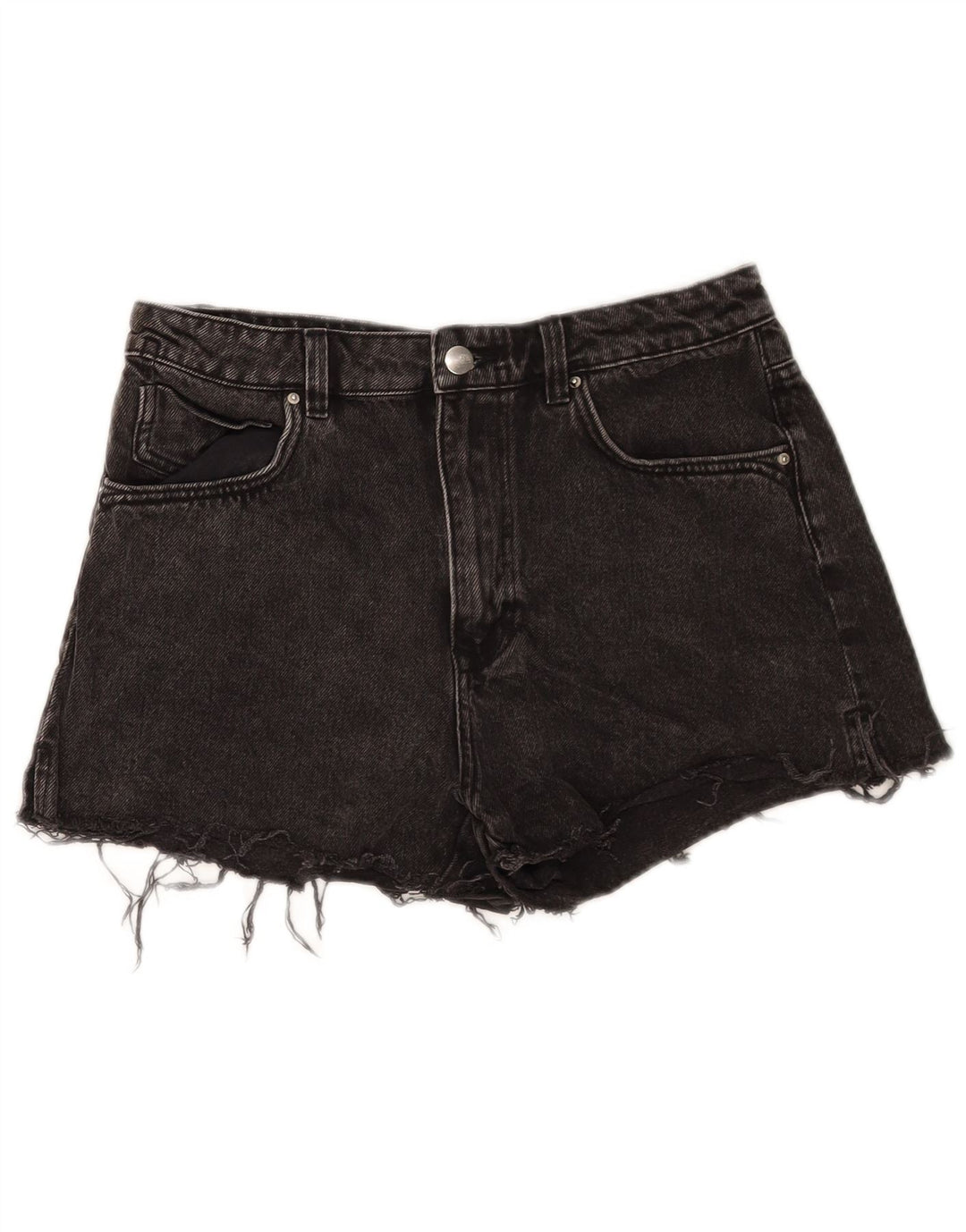 Zara Womens Denim Shorts EU 40 Medium W30 Black Cotton