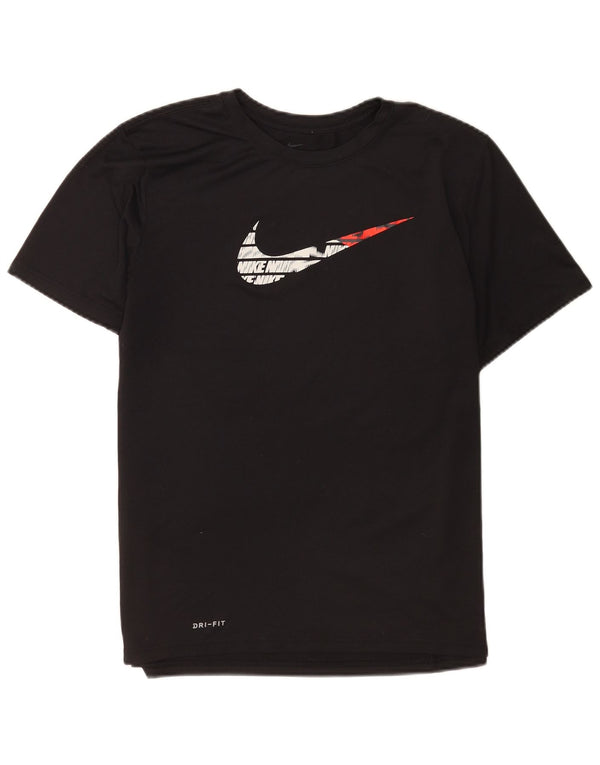T-shirt grafica Nike Dri Fit Regular da donna UK 16 Large Nero Poliestere