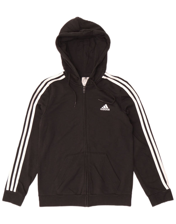 Maglione con cappuccio e zip da donna Adidas UK 8/10 piccolo cotone nero