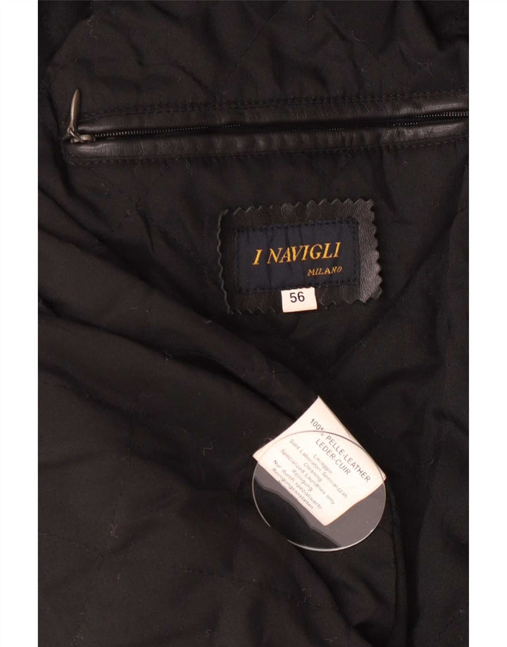 I NAVIGLI Veste en Cuir Homme IT 56 3XL Noir