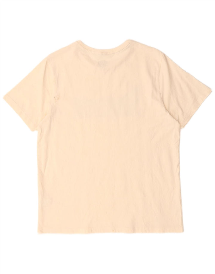 Animal Mens Graphic T-Shirt Top Medium Off White Cotton