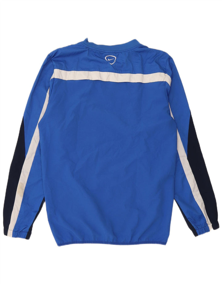 NIKE Herren Dri Fit Pullover-Trainingsanzug-Oberteil, Mittelblau, Farbblock