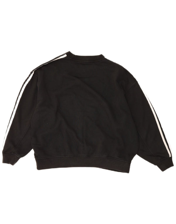 Adidas Damen Übergroßer Sweatshirt-Pullover UK 6 XS Schwarz Baumwolle