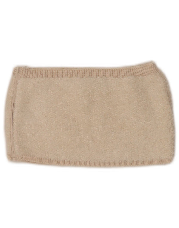 Zara Womens Knit Crop Top UK 8 Small Beige Acryl