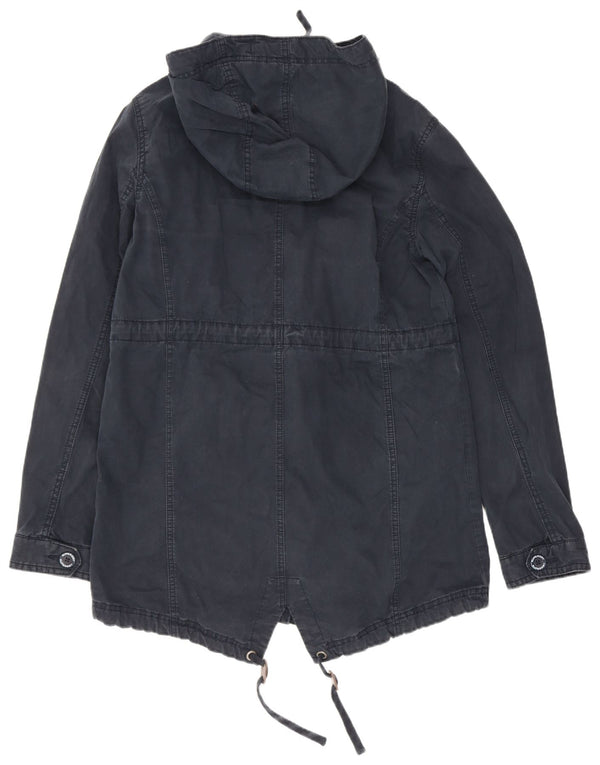 Jaqueta Parka Feminina Superdry com Capuz Reino Unido 16 Grande Algodão Azul Marinho