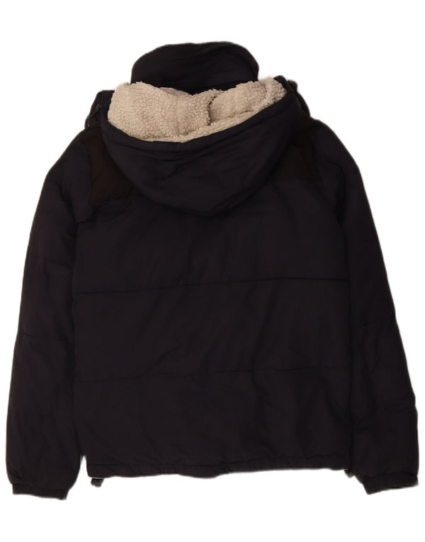 Superdry Veste matelassée à capuche pour hommes UK 36 Small Bleu Marine Polyester
